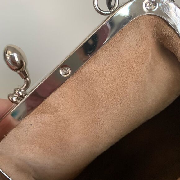 Vintage Style Handmade Genuine Embossed Leather Purse/ Phone case/Crossbody - Picture 10 of 12